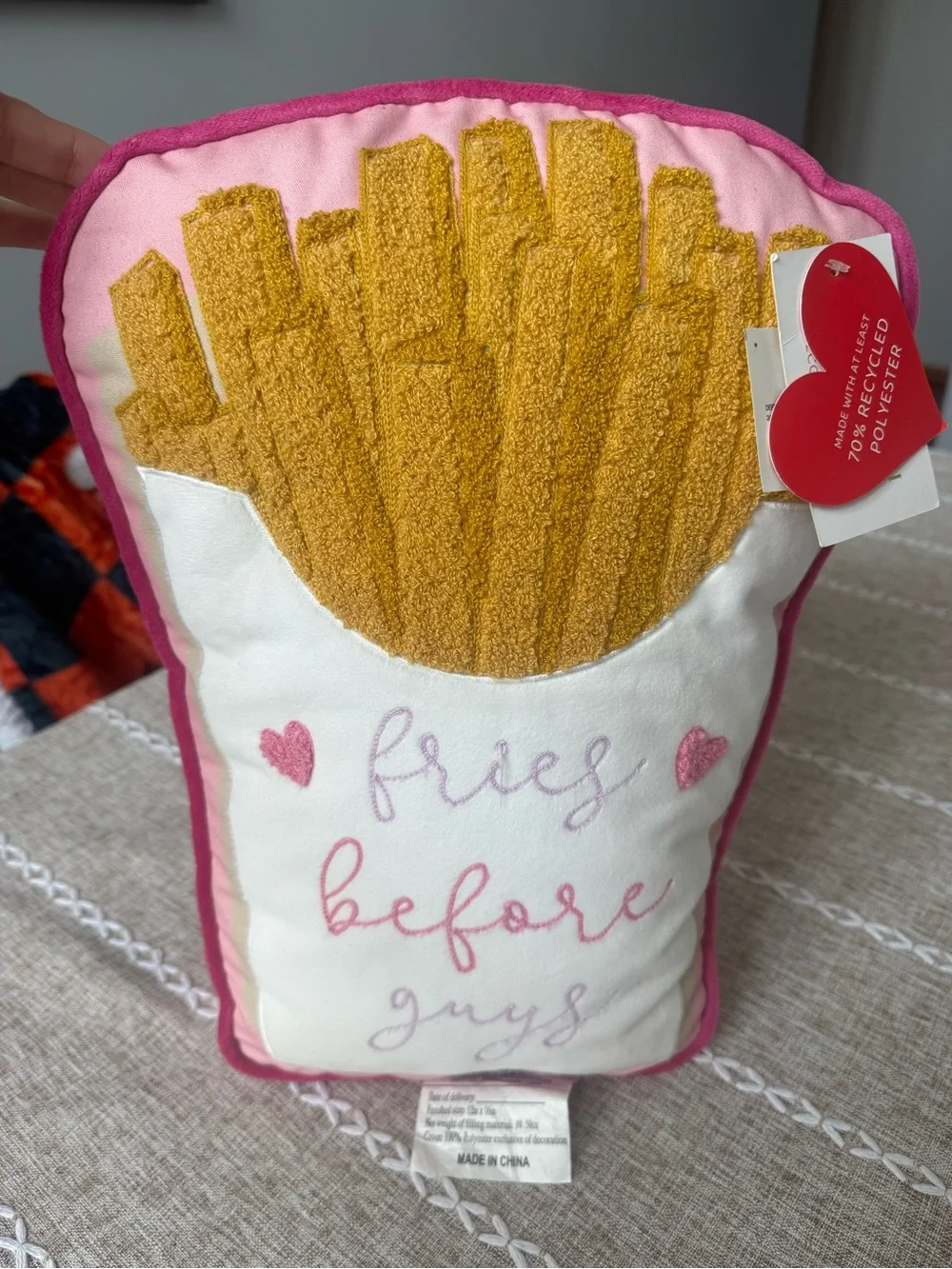 NWT Fries Before Guys' pillow